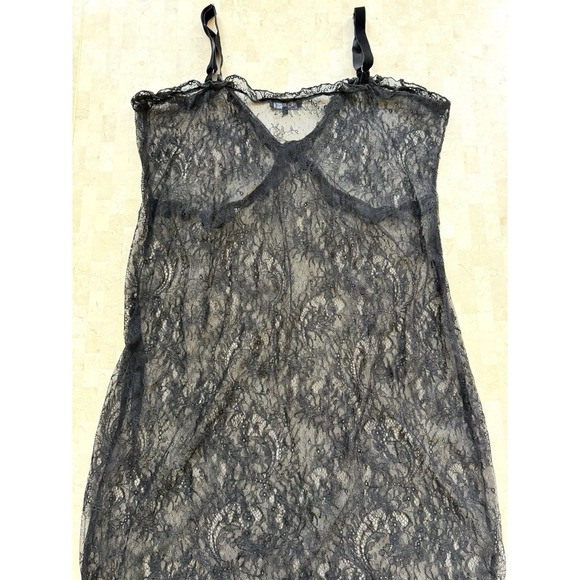 PREMME Women's Plus Size Black Lace Lingerie Mini Dress Slip Size 3X Velvet - Picture 9 of 11